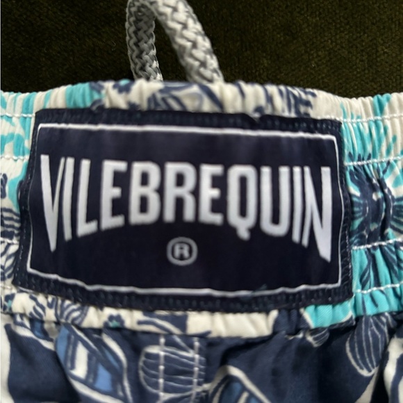 Vilebrequin Kids Swim Trunks - Blue and White - Picture 1 of 7